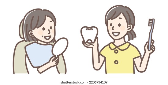 simple illustration for dentist and teeth