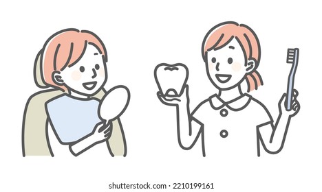 simple illustration for dentist and teeth