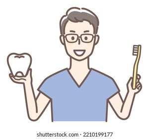 simple illustration for dentist and teeth