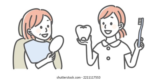 simple illustration for dentist and teeth