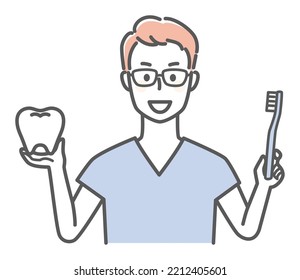 simple illustration for dentist and teeth