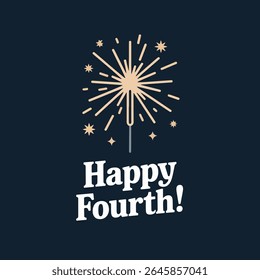 A simple illustration depicts a beige sparkler against a dark blue background. 