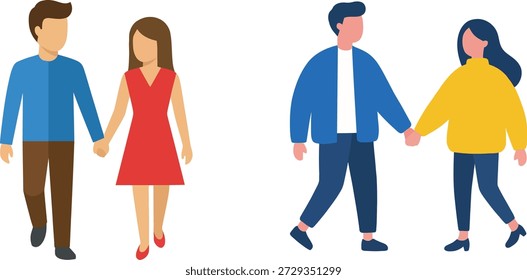 Una ilustración simple muestra a dos parejas caminando y tomándose de la mano, simbolizando la conexión y la asociación.