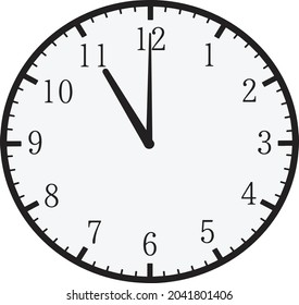 Simple illustration design for 11 o'clock