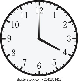 Simple illustration design for 4 o'clock