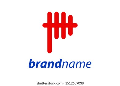 Simple illustration design for financial, initial P