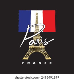 simple illustration design of paris eiffel tower