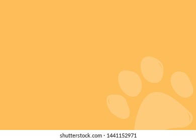 Simple illustration design paws background in flat color.