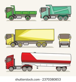 Simple Illustration Design of Trucks