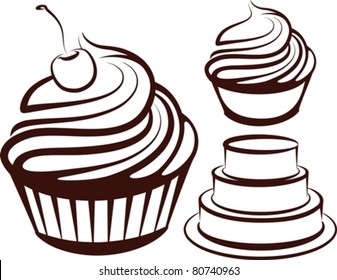 simple illustration with desserts