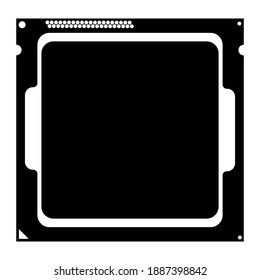 Simple illustration of Digital electronic computer CPU chip icon