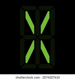 Simple illustration of digital letter or symbol Electronic figure of letter X