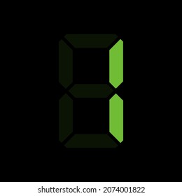 Simple illustration of digital number. Electronic figure of number one