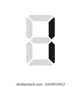 Simple illustration of digital number. Electronic figure of number one