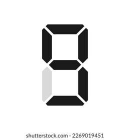 Simple illustration of digital number. Electronic figure of number nine