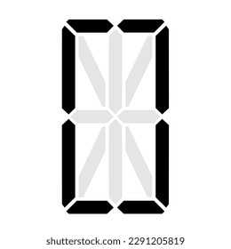Simple ilustración del número digital. Figura electrónica del número cero