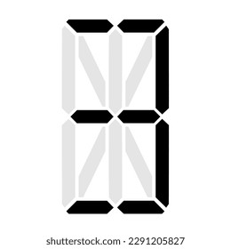 Simple illustration of digital number. Electronic figure of number three