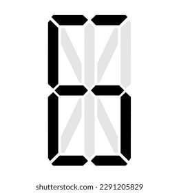 Simple ilustración del número digital. Figura electrónica del número seis