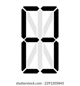 Simple ilustración del número digital. Figura electrónica del número ocho