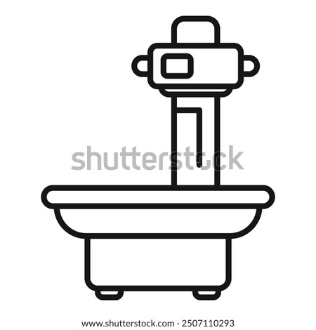 Simple illustration of a digital x ray machine on a white background