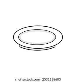 Simple illustration of dish icon. Plate icon on white background. Illustration For Personal and Commercial Use. Clean Look Trendy Icon. Food icon element symbol