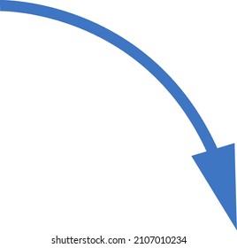 Ilustración simple de una flecha azul hacia abajo