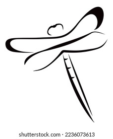 Simple illustration of Dragonfly insect