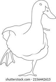 Ilustración simple de un pato para dibujar