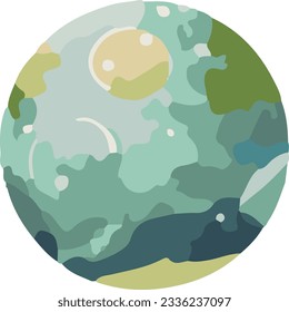 Ilustración simple de la tierra y los planetas
