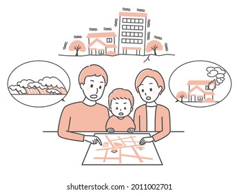 simple illustration of earthquake and people