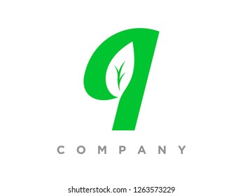 simple illustration eco or leaf font
