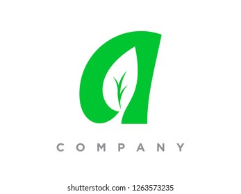 simple illustration eco or leaf font