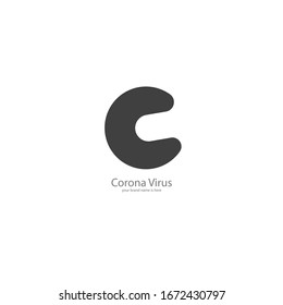 the simple illustration elegant logo of letter c grey colour with white background