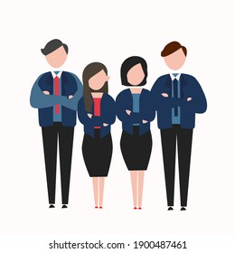 ilustración simple de los empleados de la oficina juntos