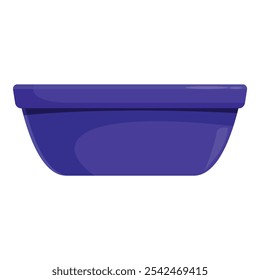 Ilustração simples de uma bacia azul vazia, criando uma estética minimalista e limpa