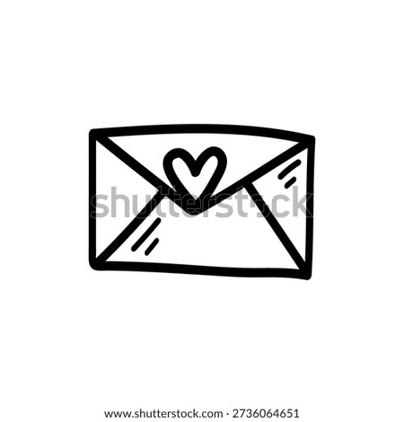 A simple illustration of an envelope with a heart on it.