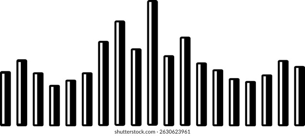 simple illustration equalizer sound wave stripes black no background