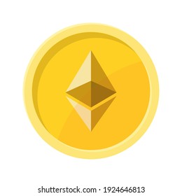 Simple illustration of ethereum coin Concept of internet cryptocurrency