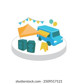 Uma ilustração simples de um local de evento