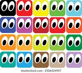 Simple Illustration of Eye Color in box shape