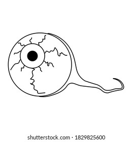 Simple illustration of eyeball Concept icon for halloween day