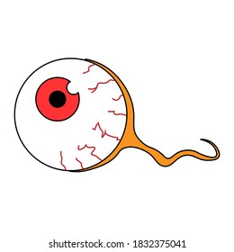 Simple illustration of eyeball Concept icon for halloween day