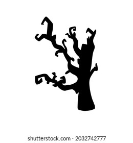 Simple illustration of a fairy tale mystical tree, halloween celebration