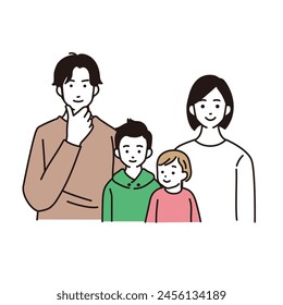 Simple illustration of a family of four