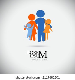 A simple illustration of a family together. Vector