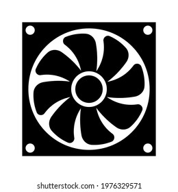Simple illustration of fan or cooling system Personal computer component icon