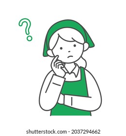 It is a simple illustration of a female clerk in a supermarket.Easy-to-use vector material.