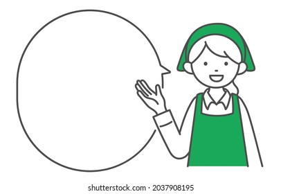 It is a simple illustration of a female clerk in a supermarket.Easy-to-use vector material.