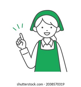 It is a simple illustration of a female clerk in a supermarket.Easy-to-use vector material.