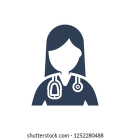 Simple Illustration of Female Doctor Icon